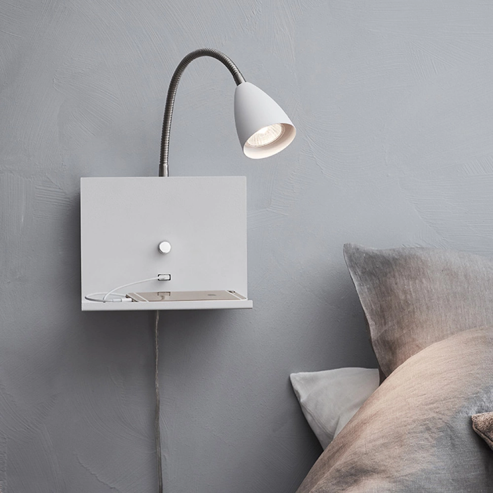 Wall Lamp With Shelf And USB Port - Image 2