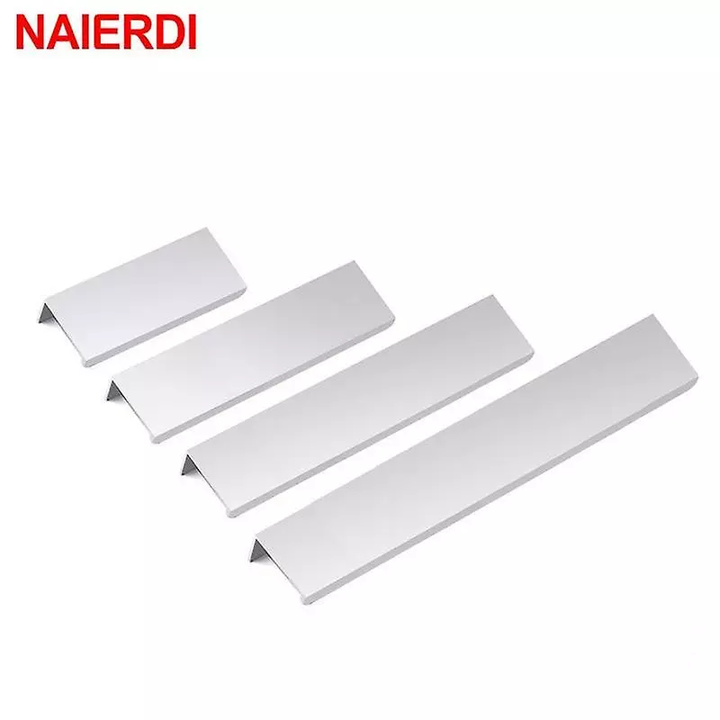 Unbranded Black Hidden Cabinet Handles Aluminum Alloy Kitchen Cupboard Pulls Drawer Knobs Furniture Handle Bedroom Door Hardware - Image 5