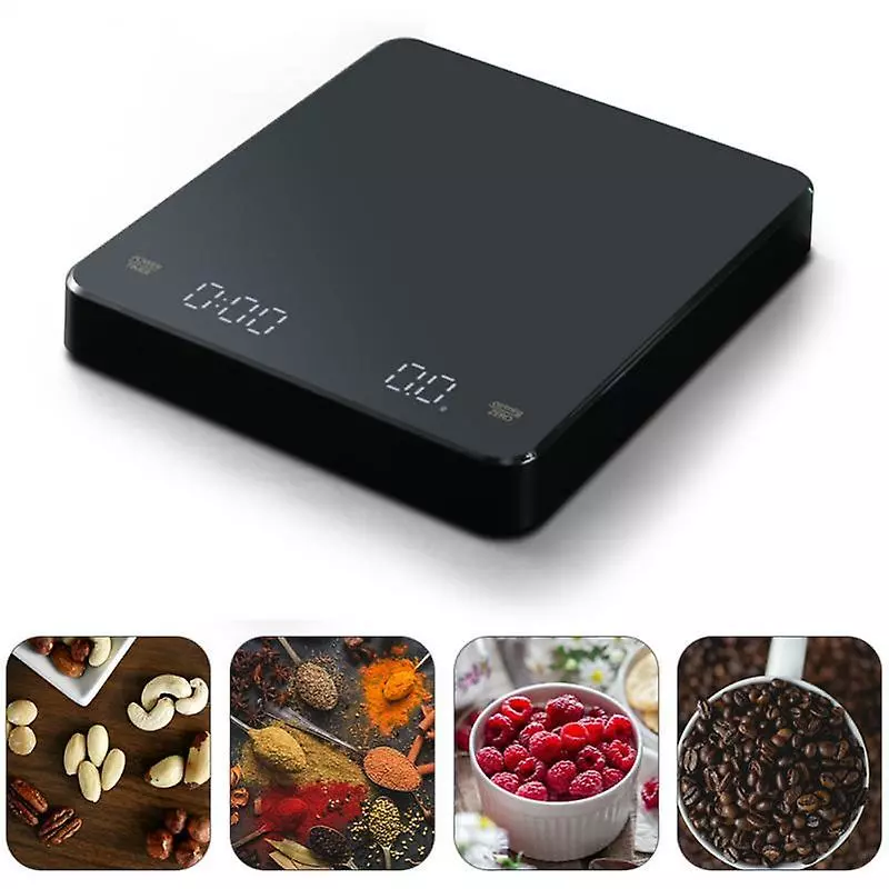 Duqi Led Screen Charging Coffee Scale Timing Hand Brewing Coffee Electronic Scale Household Kitchen Scale 3kg / 0.1g 1pcs - Image 2