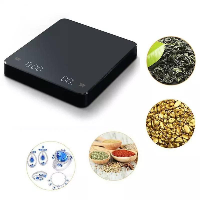Duqi Led Screen Charging Coffee Scale Timing Hand Brewing Coffee Electronic Scale Household Kitchen Scale 3kg / 0.1g 1pcs - Image 3