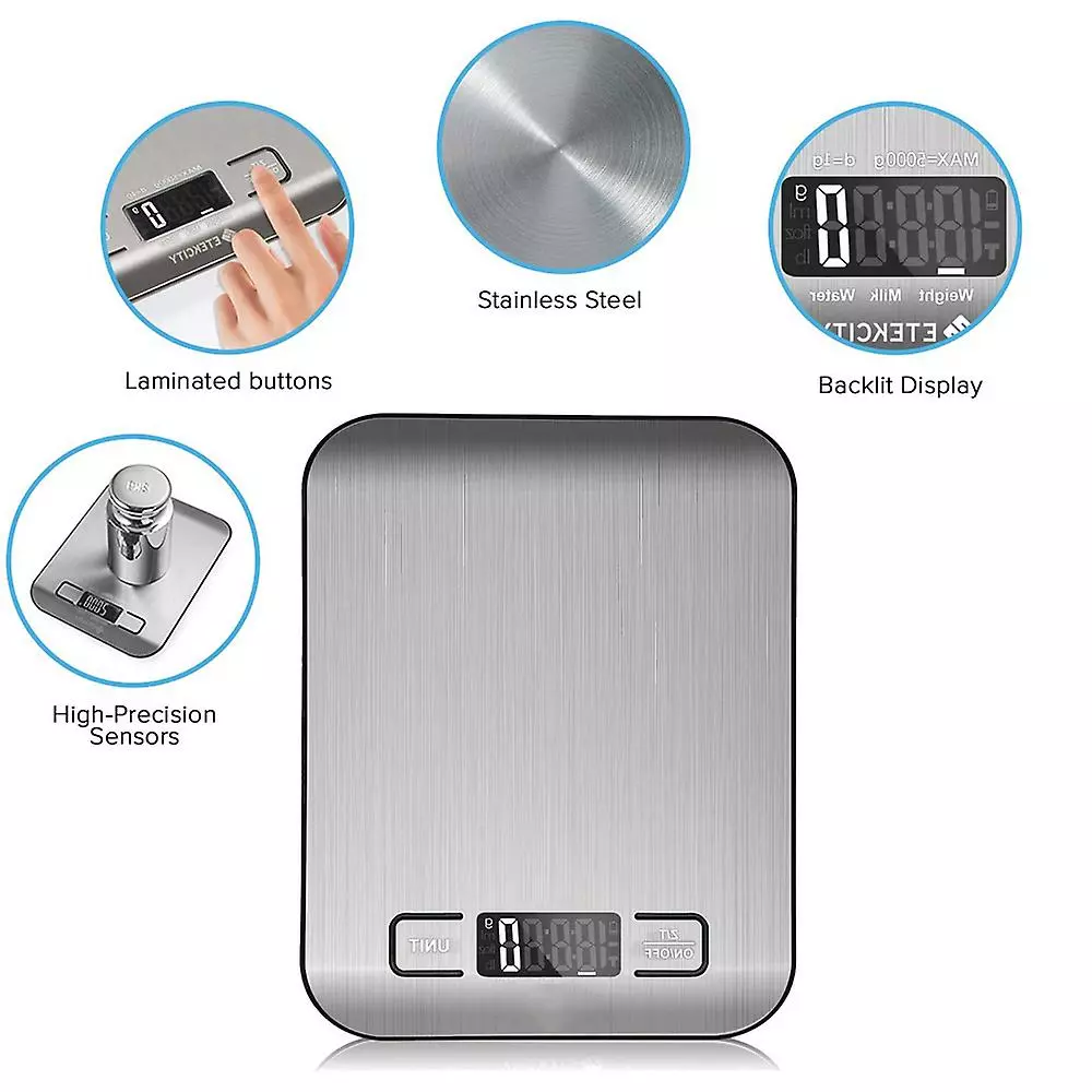 Giveuphesit Digital Scale Professional Electronic Scale, Kitchen Scale With Lcd Display Stainless Steel Food Scale - Image 3