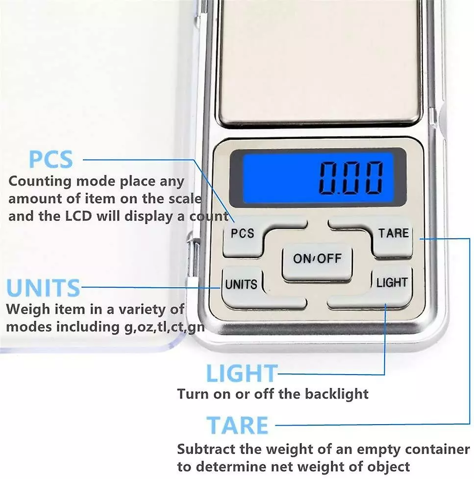 Dawnell Precision Scales, 200g 0.01g, Pocket Scale, Jewelry Scale, Tare Function, For Kitchen, Coffee, Drug - Image 2