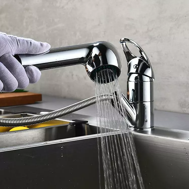 Linkrunning Kitchen Faucet Pull-out Spray, Single Lever 360 Swivel Kitchen Faucet Kitchen Faucet 2 Jet Modes Suitable For Hot And Cold Water, Chromed Brass. - Image 2