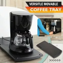 Unbranded Versitle Movable Coffee Tray Machine Base Handy Caddy Household Stretchable Sliding Kitchen Cabinet Mobile Rack