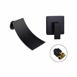 Favrison Kitchen Bathroom Water Tap,stainless Steel Wall Mount Waterfall Faucet,house Bathtub Filler Tap Handle Faucet