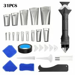 Unbranded 31pcs/set Stainless Steel Caulking Nozzles Metal Scraper Bathroom Kitchen Tool
