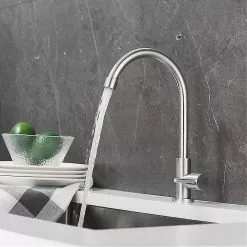 Unbranded Stainless Steel Faucet Single Cold Water Faucet Bathroom Vertical Faucet Kitchen Water Faucet