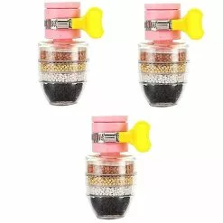 Zadian Fong 3 Pack Activated Carbon Faucet Water Filters Universal Interface Home Kitchen Faucet Tap Water Clean Purifier Filter Cartridge Layer Water Filter
