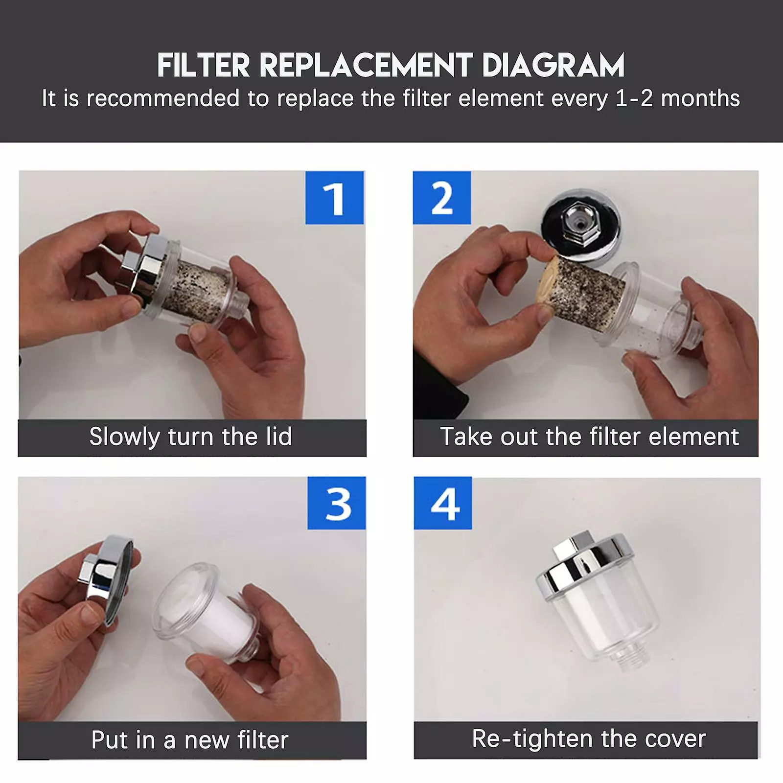 Favrison Shower Filter Kitchen Accessories Universal Faucet Front Purification Strainer Pp Cotton Purifier - Image 3