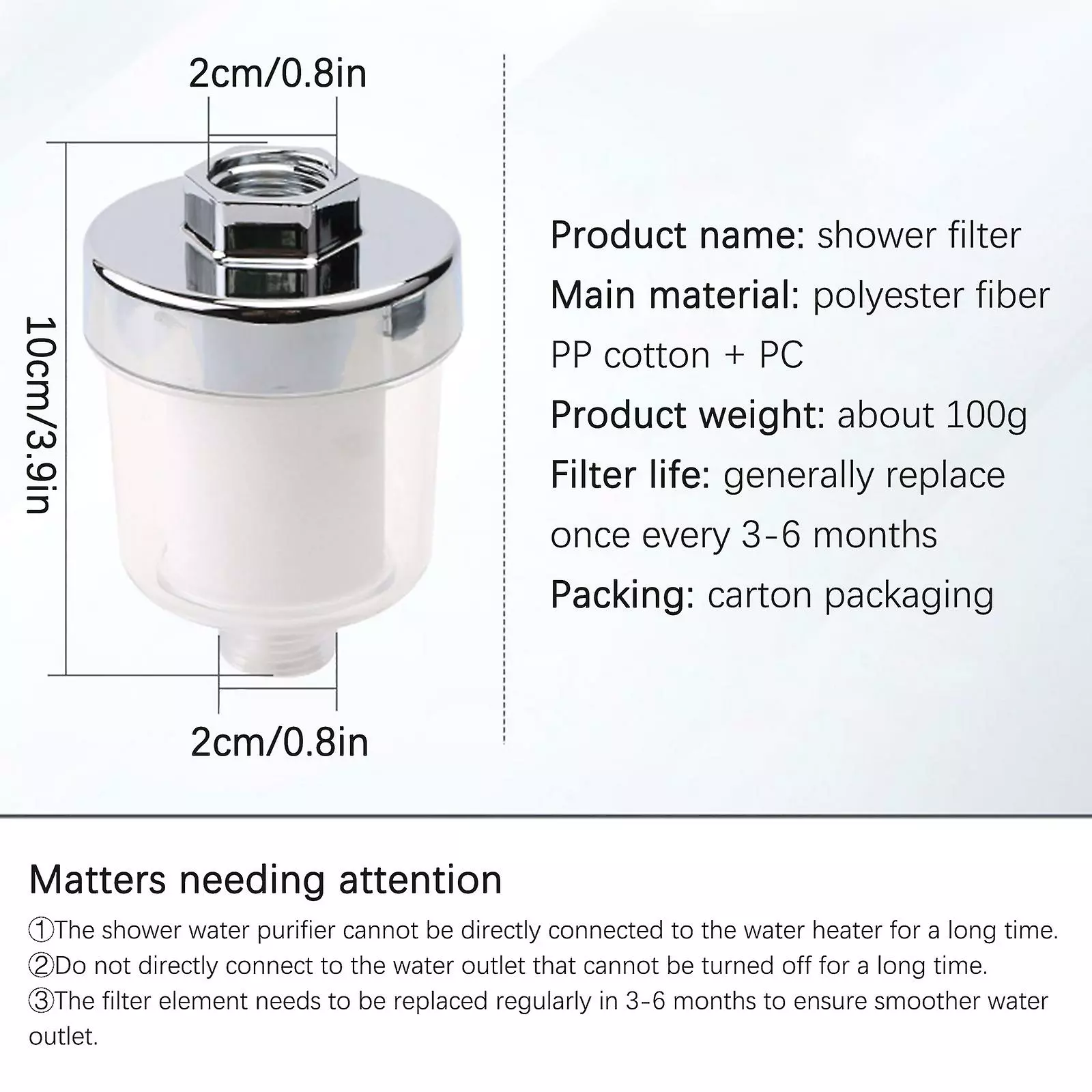 Favrison Shower Filter Kitchen Accessories Universal Faucet Front Purification Strainer Pp Cotton Purifier - Image 5