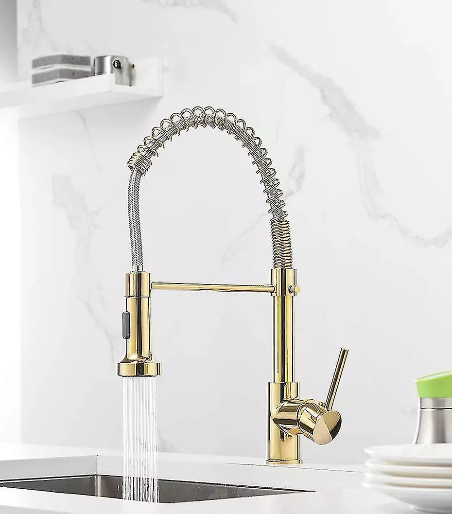 Unbranded Kitchen Faucet Swivel Gold 360 With Pull-out Spray Rotating Mixer