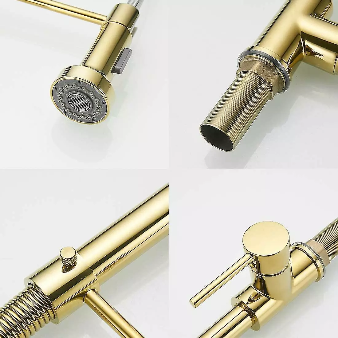 Unbranded Kitchen Faucet Swivel Gold 360 With Pull-out Spray Rotating Mixer - Image 5