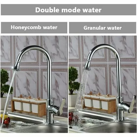 LangRay Dual Function 2-flow Kitchen Sink Aerator 360 ° Rotating Swivel Tap Water Saving Faucet With 22mm Adapter Female Thread, Plastic Extraction Tool - Image 3
