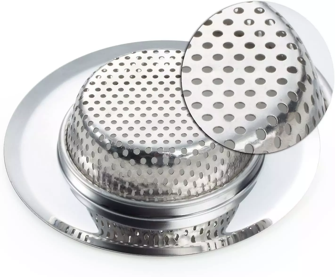 Ksalfye Drain Strainer Set Of 2, Stainless Steel Kitchen Sink Shower Bathtub Drain Sink Filter Strainer, 2 Pieces Drain Strainer, Different Sizes Are For Univ - Image 2