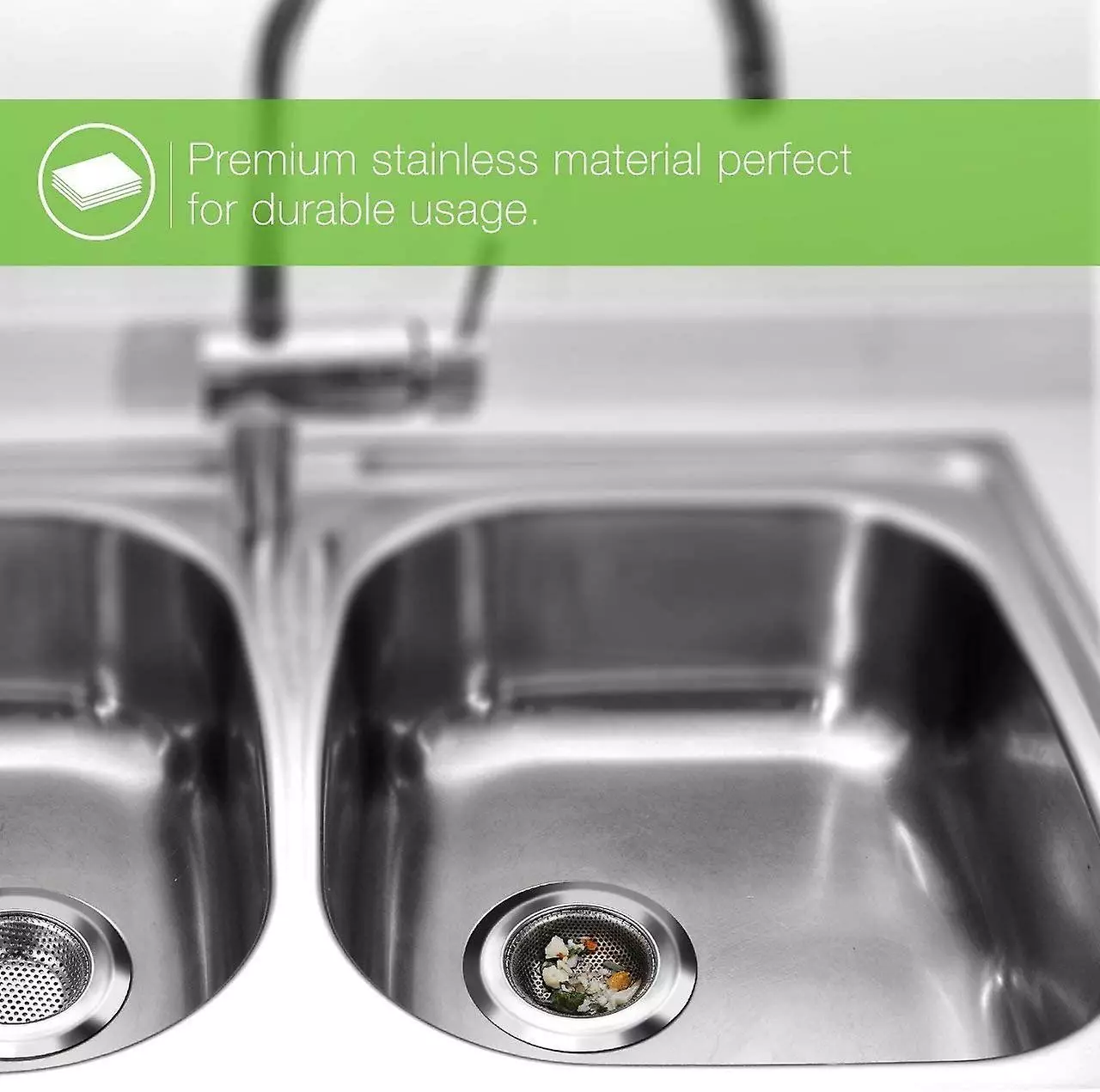 Ksalfye Drain Strainer Set Of 2, Stainless Steel Kitchen Sink Shower Bathtub Drain Sink Filter Strainer, 2 Pieces Drain Strainer, Different Sizes Are For Univ - Image 5