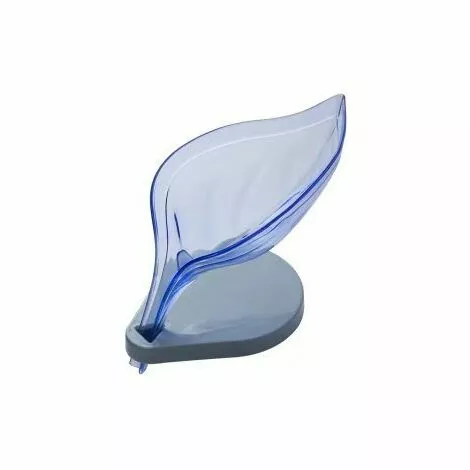 Soap Dish, Leaf Soap Dish, Drain Soap Box, Suction Cup Soap Dish, No Drill Soap Dish Reusable Self Adhesive Soap Dish For Bathroom And Kitchen Blue-A SOEKAVIA