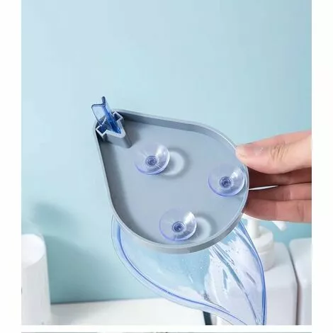 Soap Dish, Leaf Soap Dish, Drain Soap Box, Suction Cup Soap Dish, No Drill Soap Dish Reusable Self Adhesive Soap Dish For Bathroom And Kitchen Blue-A SOEKAVIA - Image 5