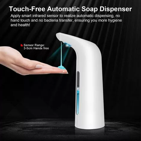 Soap Dispenser Automatic Electric Soap Dispenser Automatic Soap Dispenser Inco.ukared Sensor Soap Dispenser For Kitchen And Bathroom (White, 400ml) SOEKAVIA - Image 2