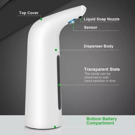 Soap Dispenser Automatic Electric Soap Dispenser Automatic Soap Dispenser Inco.ukared Sensor Soap Dispenser For Kitchen And Bathroom (White, 400ml) SOEKAVIA - Image 3