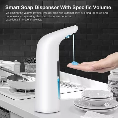Soap Dispenser Automatic Electric Soap Dispenser Automatic Soap Dispenser Inco.ukared Sensor Soap Dispenser For Kitchen And Bathroom (White, 400ml) SOEKAVIA - Image 4