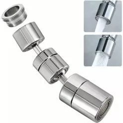 1080 ° Swivel Faucet Aerator, 4-Layer Net Dual Joint Head Nozzle Filter, 2 Modes Adjustable Wide Angle Head Aerator Faucet For Bathroom Kitchen SOEKAVIA