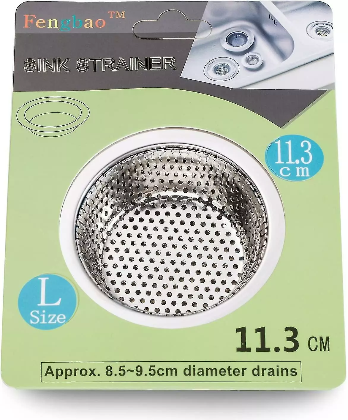 Unbranded 2pcs Kitchen Sink Strainer - Stainless Steel, Large Wide - Image 3