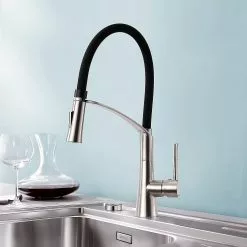Beitong Crea Kitchen Tap With 2-function Spray, Kitchen Mixer Tap With Pull-out Spray, 360 Rotating Kitchen Sink Tap, Stainless Steel