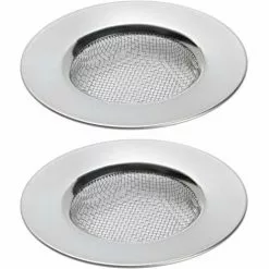 LITZEE 2PCS Sink Strainers For Shower, Plug Hole Hair Catcher - Bath Or Kitchen Sinks Stainless Steel Sink Drain Filters. 3" (7.6cm) Outer Diameter