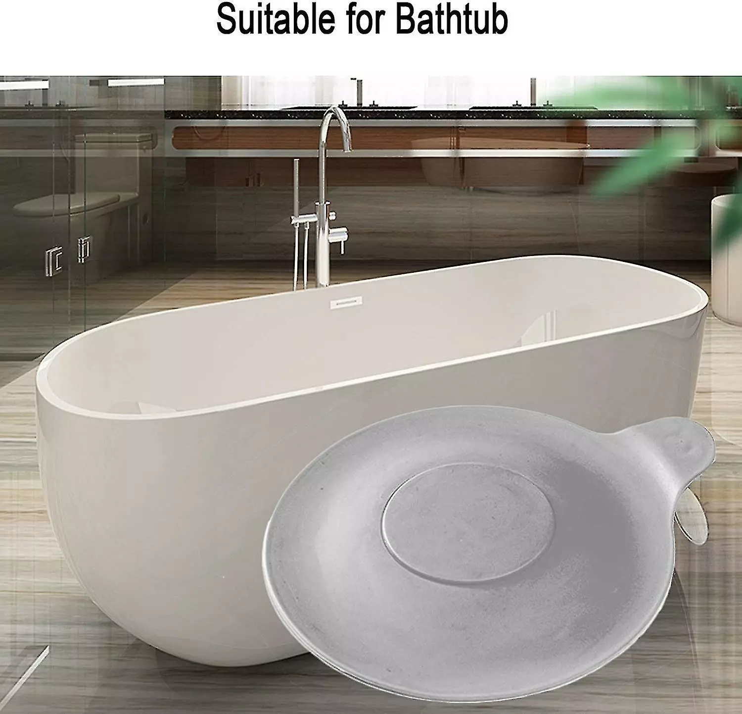 WOSAWE Silicone Bathtub Plugs Gray Kitchen Bathroom Drain Plugs - Image 2