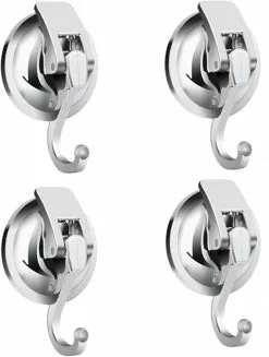 Unbranded Heavy-duty Vacuum Suction Hooks (4-pack) Specialized For Kitchen, Bathroom, And Toilet Organization