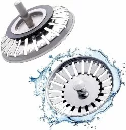 Baicccf Other Sink Accessory 2pcs Sink Strainer/sink Plug Stopper Hole Kitchen/bathroom Strainer Diameter 84mm With Ball End,stainless Steel Scrollsqy