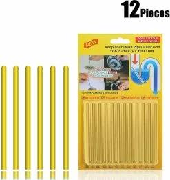 Unbranded 60 Pieces Drain Sticks Drain Cleaner Sticks Drain Deodorizer Sticks Non-toxic For Kitchen, Bathroom And Laundry, 5 Sets