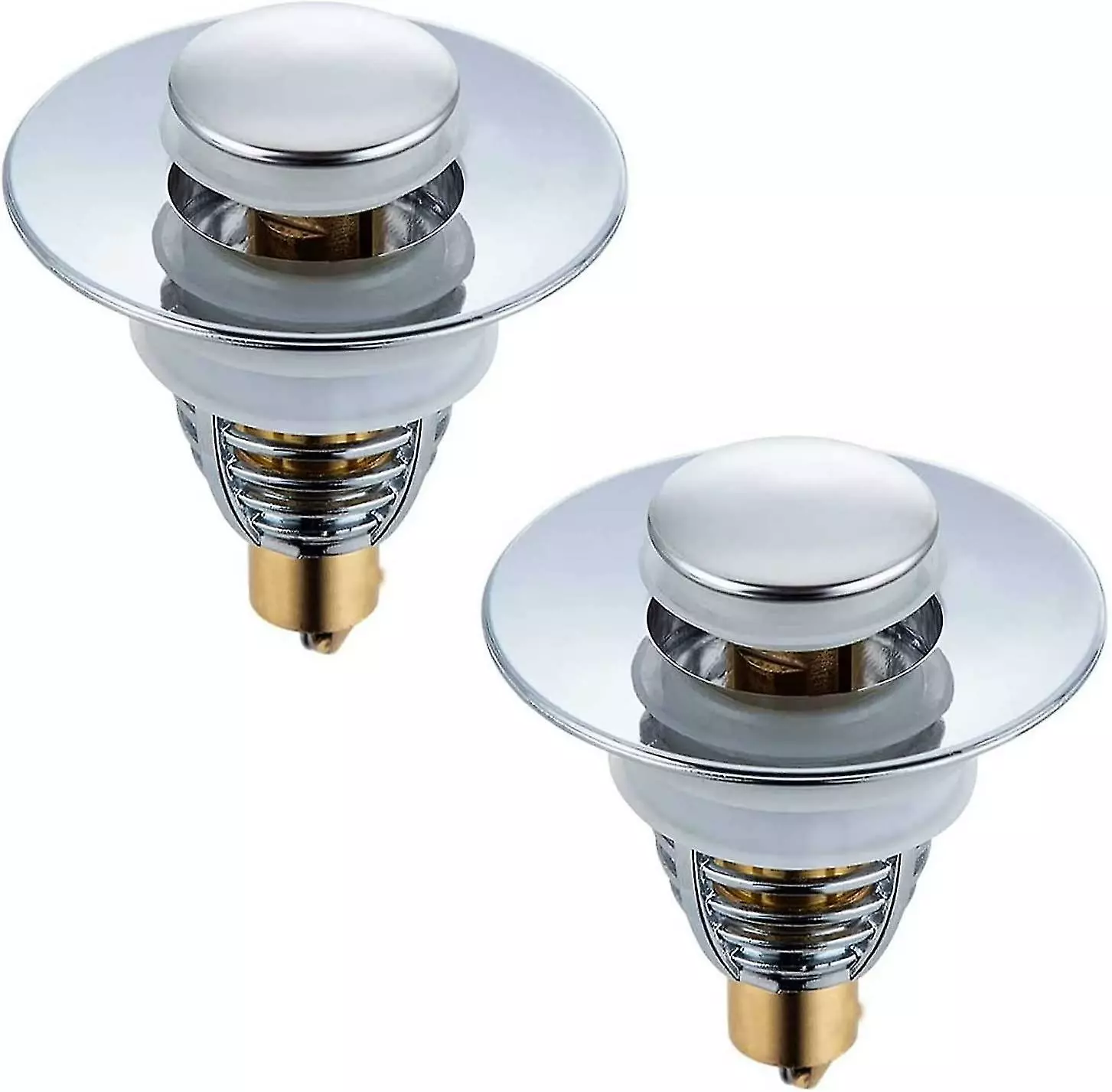 Unbranded Set Of 2 Sink Drains - Universal Pop-up Stopper - For Kitchen, Bathroom, Shibaod