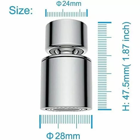 LangRay 22mm Kitchen Faucet Aerator Water Saver Dual Function 360 Degree Rotation - Image 4