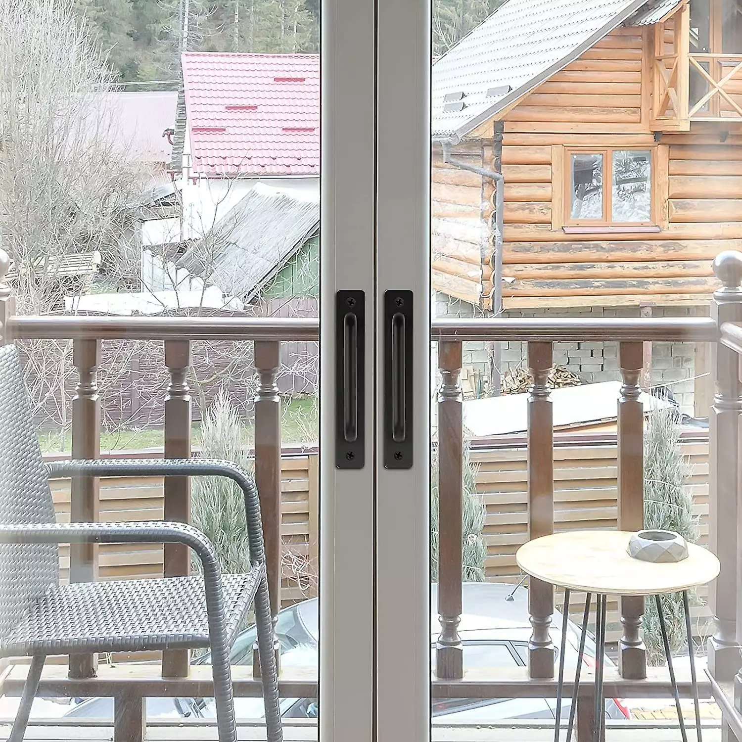 Unbranded Set Of 2 Sliding Door Handles Black Door Handle Matte Black Kitchen Cabinet Handle - Image 4