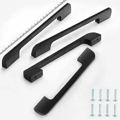 Keepsmile 4-pack Cabinet Handles - Stainless Steel Square Cabinet Handles, Modern Decorative Hardware For Kitchen Cabinets, Drawers, Doors, Cabinet Cabinets, Su