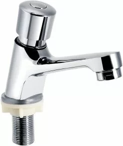 Wabjtam Time Delay Faucet,public Kitchen Bathroom Chrome Plated Self Closing Water Saving Time Delay Basin Sink Tap Faucet,suitable