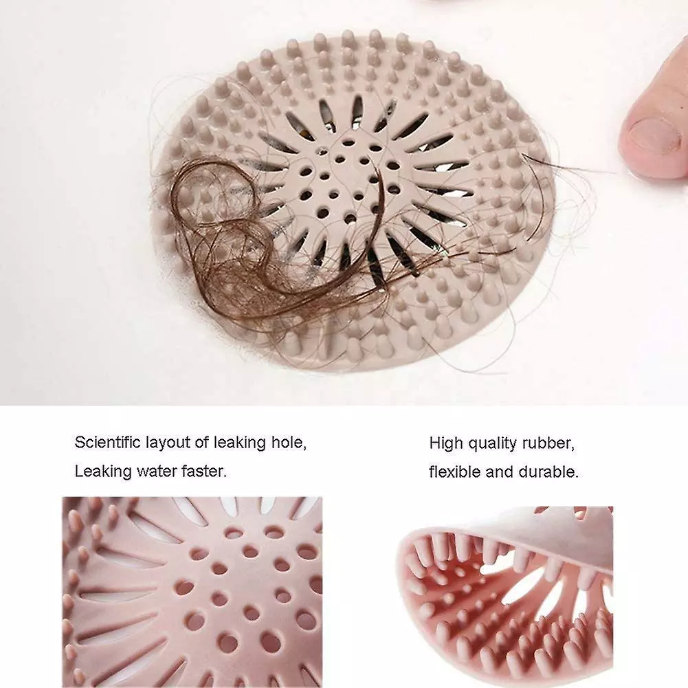 Giveuphesit Durable Silicone Hair Stopper Shower Drain Covers Easy To Install And Clean Suit For Bathroom Bathtub And Kitchen 5 Pack - Image 5