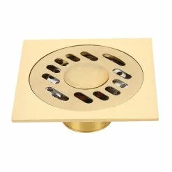 Unbranded Brass Square Floor Drain Shower Bathroom 4x4 Inch For Kitchen Toilet