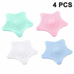 Jscxcf 4 Pieces Silicone Drainage Sieves, Shower Hair Sieve Sieve Sieve Silicone Drain Sieve Channel Filter Water Stopper For Kitchen Bathroom