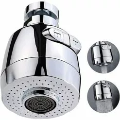 OSQI 360 Degree Swivel Faucet Aerator Kitchen Faucet Head 2 Modes Adjustable Shower Head Filter Sprayer For Kitchen Bathroom (Short)