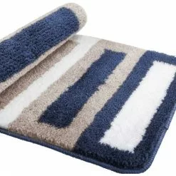 LITZEE Bath Mat Non-Slip Bathroom Rug Soft Bath Mat With Water Absorbent, Drying And Mildew Resistant Bath Mat For Bathtub, Shower, Bathroom, Kitchen, 40 X 60 Cm (blue)