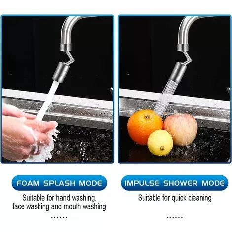 Tinor 720 Degree Faucet Aerator, Swivel Kitchen Faucet Head 2 Modes Adjustable Shower Head Filter Sprayer For Kitchen Bathroom - Image 4