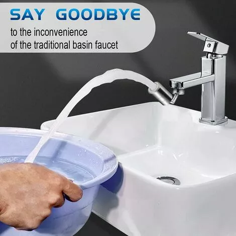 Tinor 720 Degree Faucet Aerator, Swivel Kitchen Faucet Head 2 Modes Adjustable Shower Head Filter Sprayer For Kitchen Bathroom - Image 5