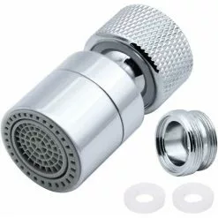 Tinor 360° Swivel Faucet Aerator Brass 2 Mode Adjustable Kitchen Faucet Filter Bubbler With Nozzle Adapter - For Faucets With M22 External Thread Nozzle Or M24 Internal Thread