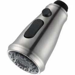 OSQI Kitchen Tap Spray Head, 3 Modes Taps Aerator With Control Button Anti-Splash Universal G 1/2 Pull Out Sink Tap Sprayer Attachment Water Saving, Nickel Brushed