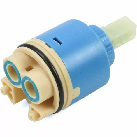 Tinor Replacement Ceramic Cartridge, Ceramic For Mixer Tap, Ceramic Cartridge For Kitchen Or Bathroom 40 Mm, Blue, With Bottom - Image 4