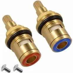 Tinor 2 Pieces Ceramic Faucet Replacement Cartridge 20 Steps Universal Brass Faucet Replacement With Screw Replacement For Kitchen Home Bathroom Faucet Parts