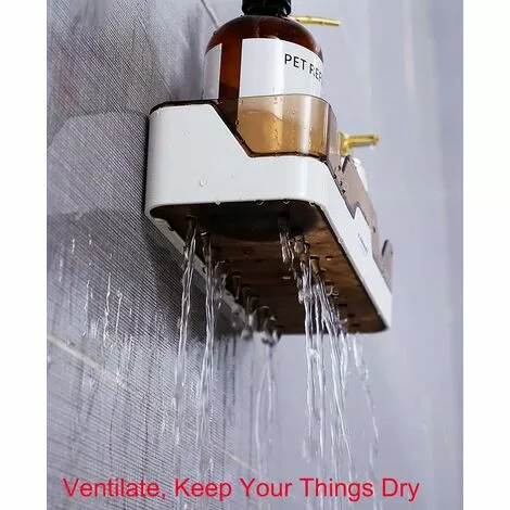 Tinor Set Of 2 Bathroom Shelves, No Drilling Bathroom Shelves, Shower Shelf, Plastic Shower Baskets Wall Mounted For Kitchen And Bathroom - Image 3