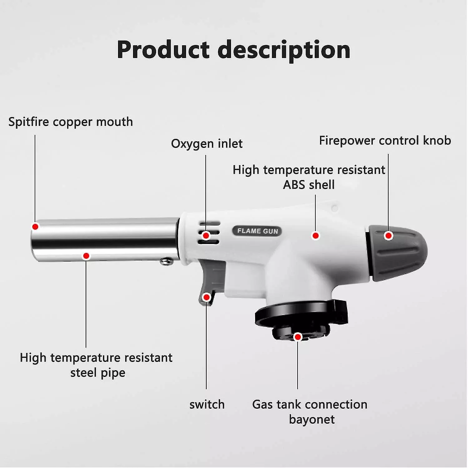 Unbranded Kitchen Burner Refillable Kitchen Burner Igniter Camping Igniter Bbq Flamethrower Blower Torch Burner For Kitchen Bbq And Cooking Butter - Image 2